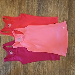 3 under armour workout tanks pink